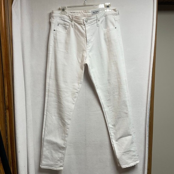 AG jeans white Los Angeles prima ankle cigarette leg 33 waist‎